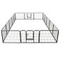 vidaXL Hunde-Laufstall 16 Paneele Stahl 60x80 cm Schwarz vidaXL Hunde-Laufstall 16 Paneele Stahl 60x80 cm Schwarz