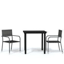 vidaXL 3-tlg. Garten-Essgruppe Grau