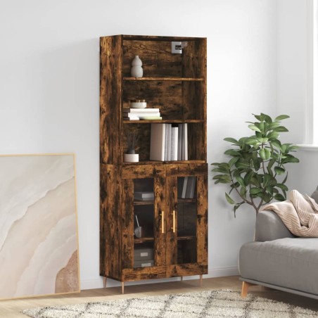 vidaXL Highboard Räuchereiche 69,5x34x180 cm Holzwerkstoff