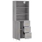vidaXL Highboard Grau Sonoma 69,5x34x180 cm Holzwerkstoff vidaXL Highboard Grau Sonoma 69,5x34x180 cm Holzwerkstoff