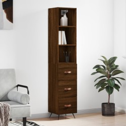 vidaXL Highboard Braun Eichen-Optik 34,5x34x180 cm Holzwerkstoff