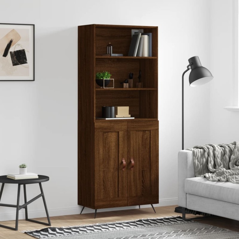 vidaXL Highboard Braun Eichen-Optik 69,5x34x180 cm Holzwerkstoff vidaXL Highboard Braun Eichen-Optik 69,5x34x180 cm Holzwerkstoff
