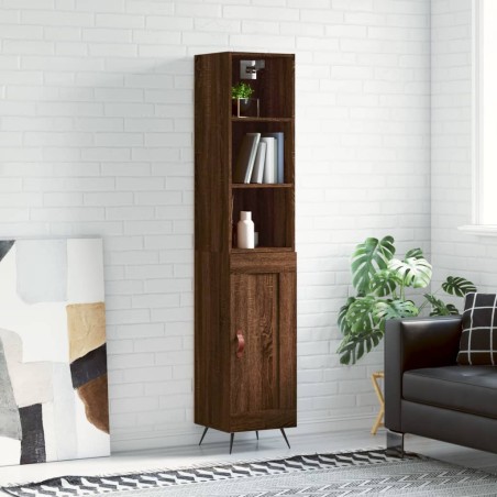 vidaXL Highboard Braun Eichen-Optik 34,5x34x180 cm Holzwerkstoff