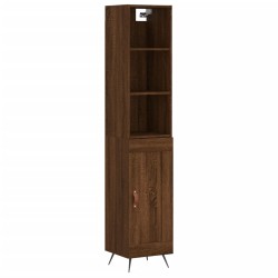 vidaXL Highboard Braun Eichen-Optik 34,5x34x180 cm Holzwerkstoff