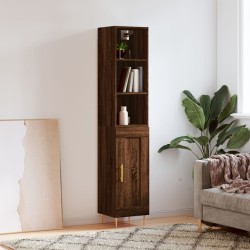 vidaXL Highboard Braun Eichen-Optik 34,5x34x180 cm Holzwerkstoff