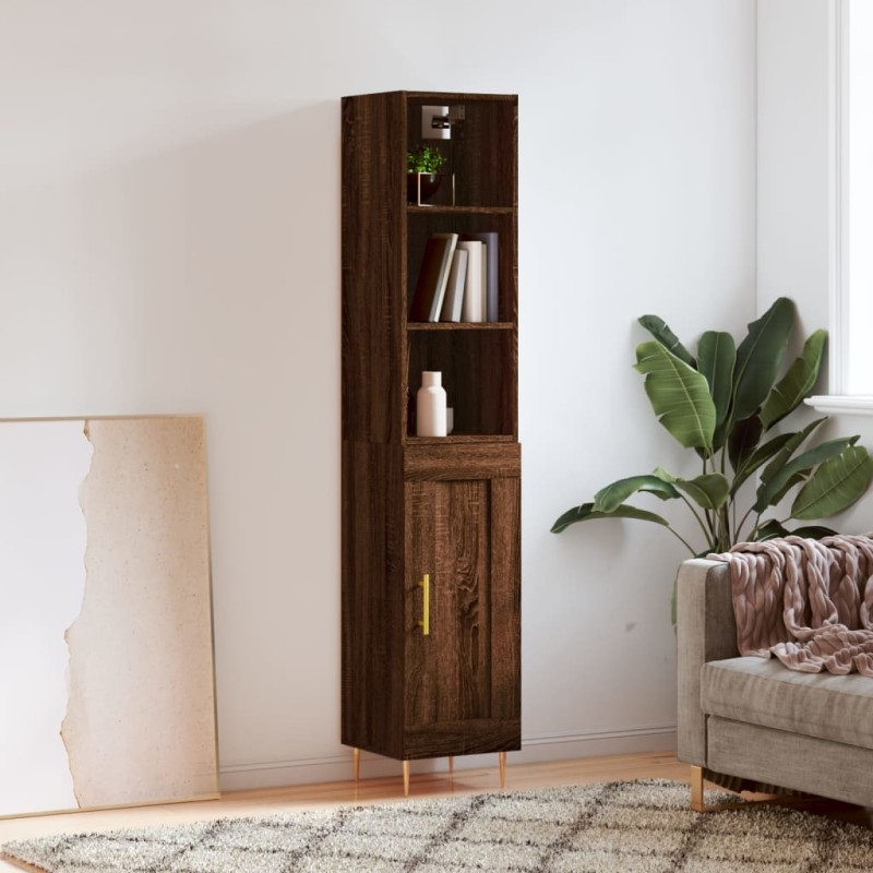 vidaXL Highboard Braun Eichen-Optik 34,5x34x180 cm Holzwerkstoff vidaXL Highboard Braun Eichen-Optik 34,5x34x180 cm Holzwerkstoff