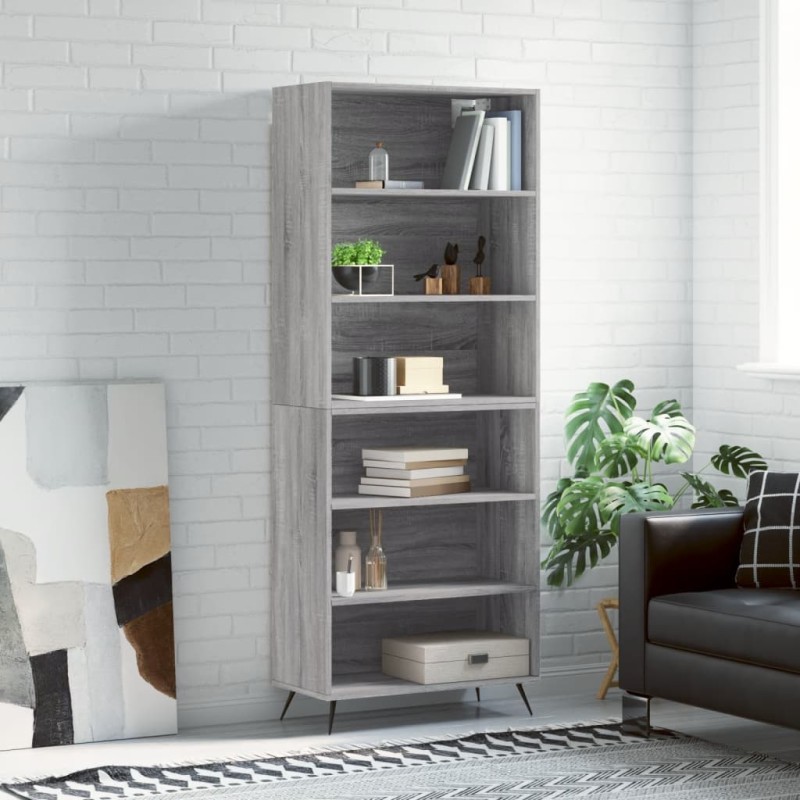 vidaXL Highboard Grau Sonoma 69,5x32,5x180 cm Holzwerkstoff vidaXL Highboard Grau Sonoma 69,5x32,5x180 cm Holzwerkstoff