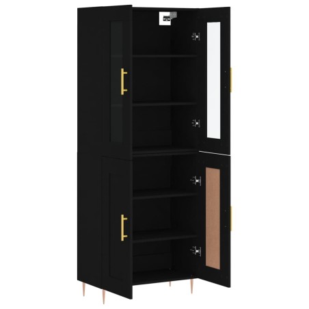Highboard Schwarz 69,5x34x180 cm Holzwerkstoff