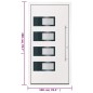 vidaXL Haustür Weiß 100x200 cm Aluminium und PVC vidaXL Haustür Weiß 100x200 cm Aluminium und PVC