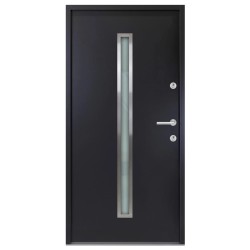 vidaXL Haustür Anthrazit 90x200 cm Aluminium
