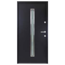 vidaXL Haustür Anthrazit 100x200 cm Aluminium