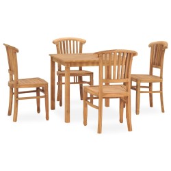 vidaXL 5-tlg. Garten-Essgruppe Massivholz Teak 