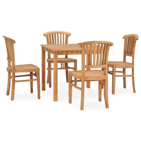 vidaXL 5-tlg. Garten-Essgruppe Massivholz Teak 