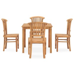 vidaXL 5-tlg. Garten-Essgruppe Massivholz Teak 