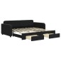 vidaXL Tagesbett Ausziehbar mit Schubladen Schwarz 90x190 cm Samt vidaXL Tagesbett Ausziehbar mit Schubladen Schwarz 90x190 cm Samt