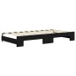 vidaXL Tagesbett Ausziehbar mit Schubladen Schwarz 90x190 cm Samt vidaXL Tagesbett Ausziehbar mit Schubladen Schwarz 90x190 cm Samt