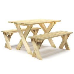 vidaXL 3-tlg. Garten-Essgruppe Kiefernholz Imprägniert