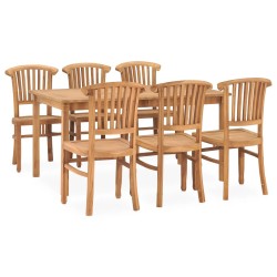 vidaXL 7-tlg. Garten-Essgruppe Massivholz Teak 