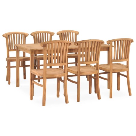 vidaXL 7-tlg. Garten-Essgruppe Massivholz Teak 