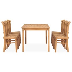 vidaXL 7-tlg. Garten-Essgruppe Massivholz Teak 
