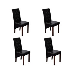 vidaXL Esszimmerstühle 4 Stk. Schwarz Kunstleder 