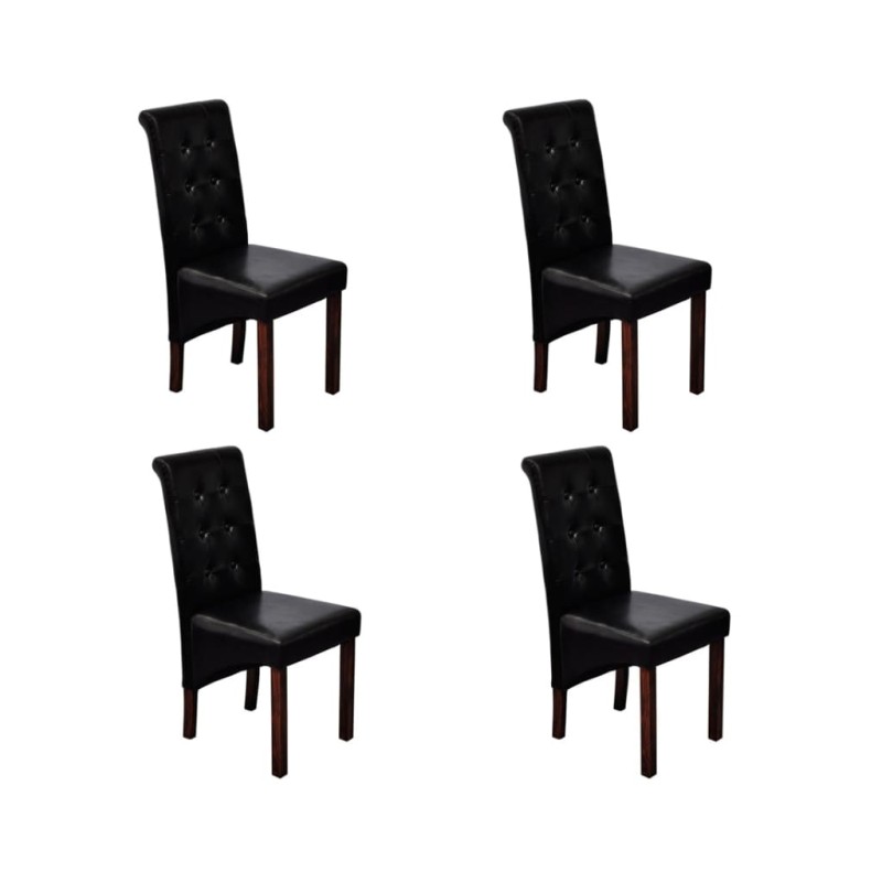 vidaXL Esszimmerstühle 4 Stk. Schwarz Kunstleder vidaXL Esszimmerstühle 4 Stk. Schwarz Kunstleder