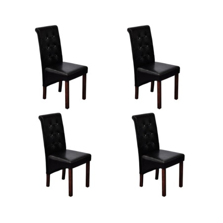 vidaXL Esszimmerstühle 4 Stk. Schwarz Kunstleder 