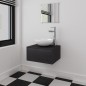 vidaXL 4-tlg. Badmöbel-Set mit Waschbecken und Wasserhahn Schwarz vidaXL 4-tlg. Badmöbel-Set mit Waschbecken und Wasserhahn Schwarz