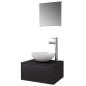 vidaXL 4-tlg. Badmöbel-Set mit Waschbecken und Wasserhahn Schwarz vidaXL 4-tlg. Badmöbel-Set mit Waschbecken und Wasserhahn Schwarz