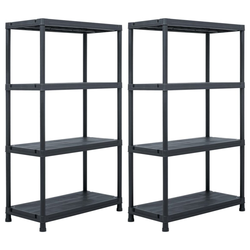 vidaXL Lagerregale 2 Stk. Schwarz 200 kg 80 x 40 x 138 cm Kunststoff vidaXL Lagerregale 2 Stk. Schwarz 200 kg 80 x 40 x 138 cm Kunststoff