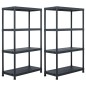 vidaXL Lagerregale 2 Stk. Schwarz 200 kg 80 x 40 x 138 cm Kunststoff vidaXL Lagerregale 2 Stk. Schwarz 200 kg 80 x 40 x 138 cm Kunststoff