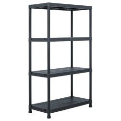 vidaXL Lagerregale 2 Stk. Schwarz 200 kg 80 x 40 x 138 cm Kunststoff