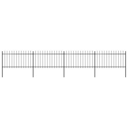 vidaXL Gartenzaun mit Speerspitzen Stahl 6,8 x 1 m Schwarz
