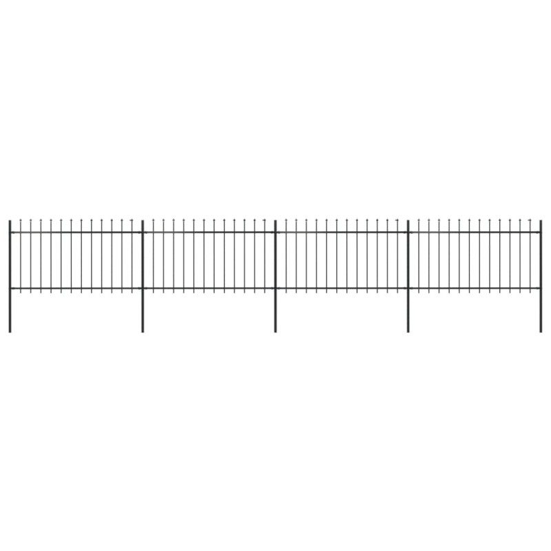 vidaXL Gartenzaun mit Speerspitzen Stahl 6,8 x 1 m Schwarz vidaXL Gartenzaun mit Speerspitzen Stahl 6,8 x 1 m Schwarz