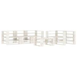 vidaXL 6-tlg. Garten-Lounge-Set aus Paletten Holz Weiß