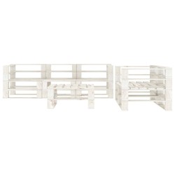 vidaXL 6-tlg. Garten-Lounge-Set aus Paletten Holz Weiß
