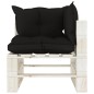 vidaXL Garten-Paletten-Ecksofa mit Kissen in Schwarz Holz vidaXL Garten-Paletten-Ecksofa mit Kissen in Schwarz Holz
