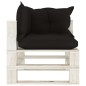 vidaXL Garten-Paletten-Ecksofa mit Kissen in Schwarz Holz vidaXL Garten-Paletten-Ecksofa mit Kissen in Schwarz Holz
