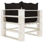 vidaXL Garten-Paletten-Ecksofa mit Kissen in Schwarz Holz vidaXL Garten-Paletten-Ecksofa mit Kissen in Schwarz Holz