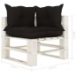 vidaXL Garten-Paletten-Ecksofa mit Kissen in Schwarz Holz vidaXL Garten-Paletten-Ecksofa mit Kissen in Schwarz Holz