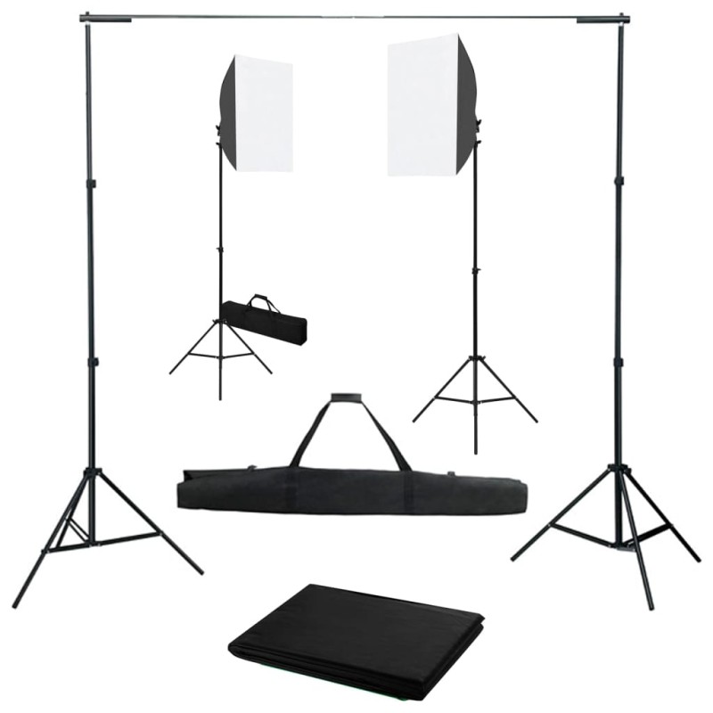vidaXL Fotostudio-Set mit Softboxen und Hintergrundsystem vidaXL Fotostudio-Set mit Softboxen und Hintergrundsystem