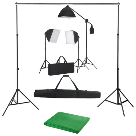 vidaXL Fotostudio-Set mit Softbox-Leuchten und Hintergrund