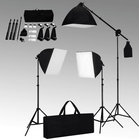 vidaXL Fotostudio-Set mit Softbox-Leuchten und Hintergrund