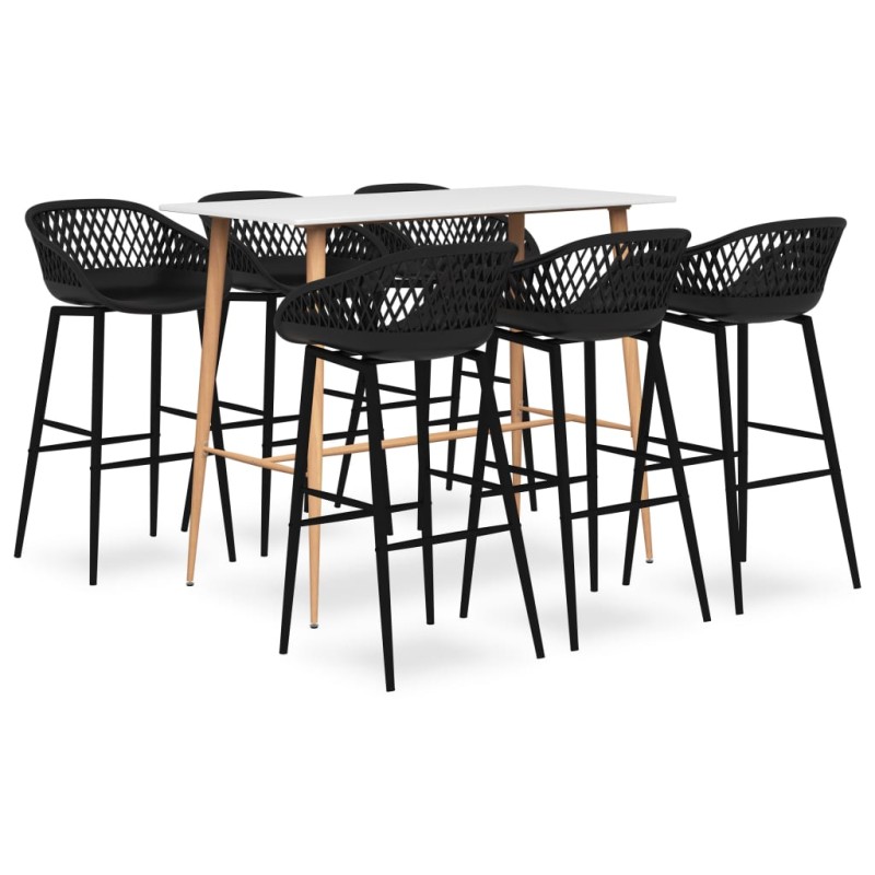 vidaXL 7-tlg. Bar-Set Weiß und Schwarz vidaXL 7-tlg. Bar-Set Weiß und Schwarz