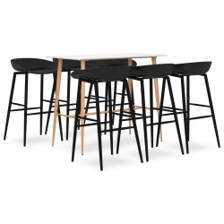 vidaXL 7-tlg. Bar-Set Weiß und Schwarz