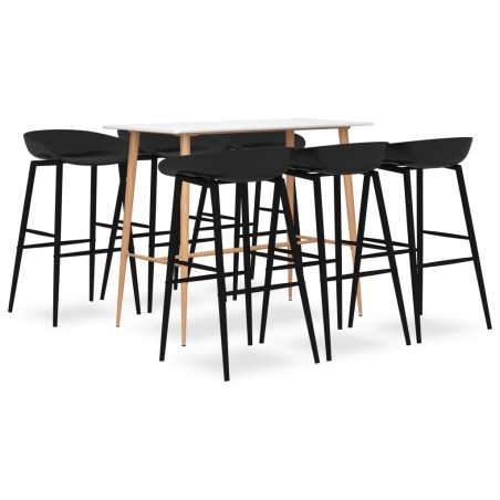vidaXL 7-tlg. Bar-Set Weiß und Schwarz