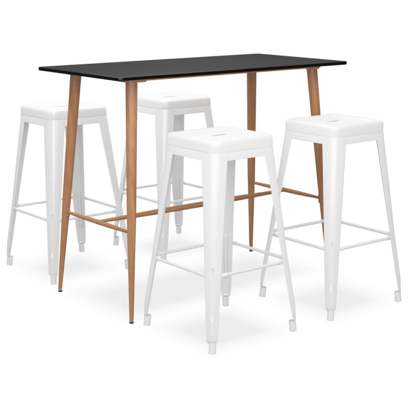 vidaXL 5-tlg. Bar-Set Schwarz und Weiß vidaXL 5-tlg. Bar-Set Schwarz und Weiß