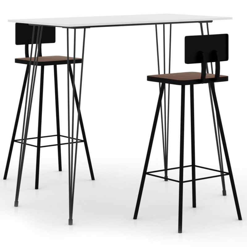 vidaXL 3-tlg. Bar-Set Weiß vidaXL 3-tlg. Bar-Set Weiß