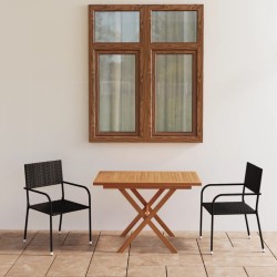 vidaXL 3-tlg. Garten-Essgruppe Poly Rattan & Massivholz Akazie Schwarz