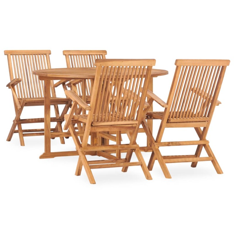 vidaXL 5-tlg. Garten-Essgruppe Klappbar Massivholz Teak vidaXL 5-tlg. Garten-Essgruppe Klappbar Massivholz Teak